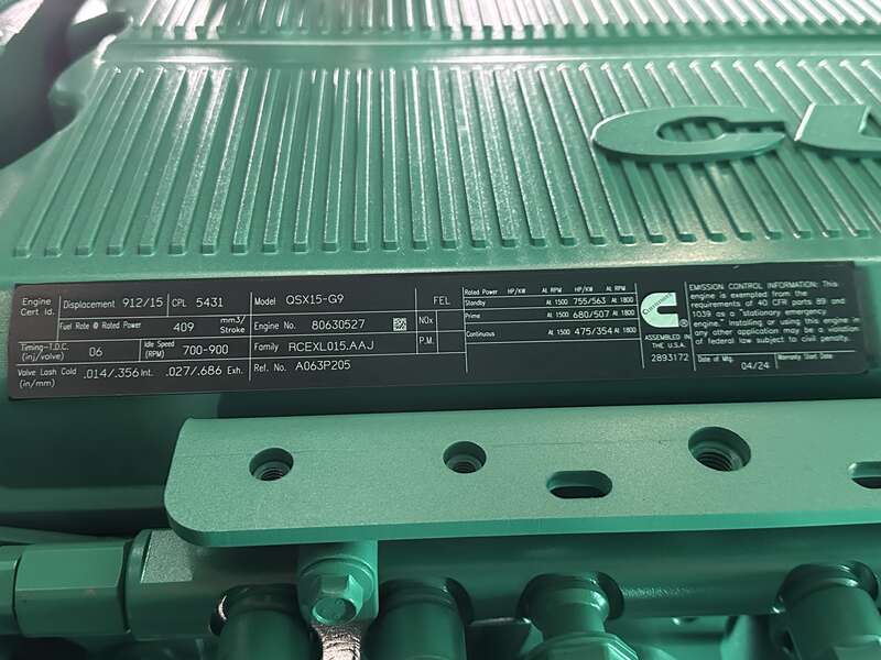 New Cummins DFEK QSX15-G9 Diesel Generator EPA Tier 2