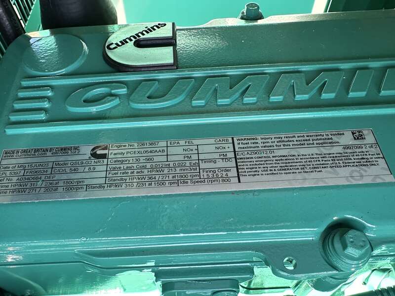New Cummins DSHAD QSL9-G2 NR3 Diesel Generator EPA Tier 3