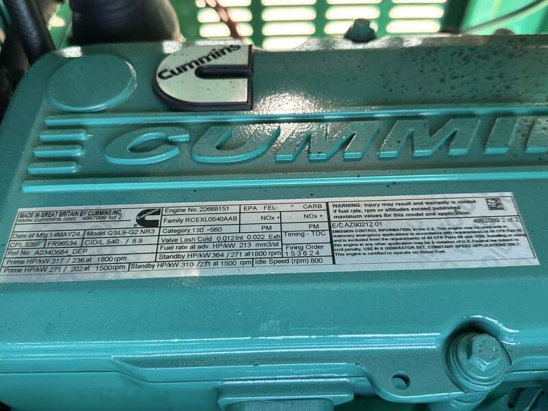 New Cummins DSHAD QSL9-G2 NR3 Diesel Generator EPA Tier 3