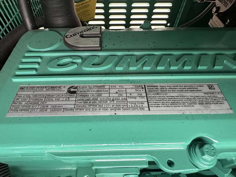 New Cummins DSHAD QSL9-G2 NR3 Diesel Generator EPA Tier 3