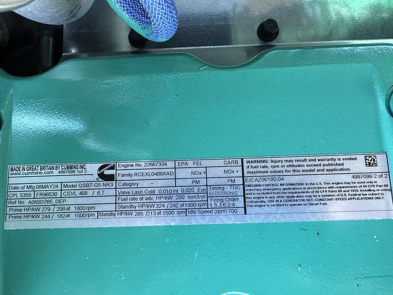 New Cummins C200D6D QSB7-G5 NR3 Diesel Generator, EPA Tier 3