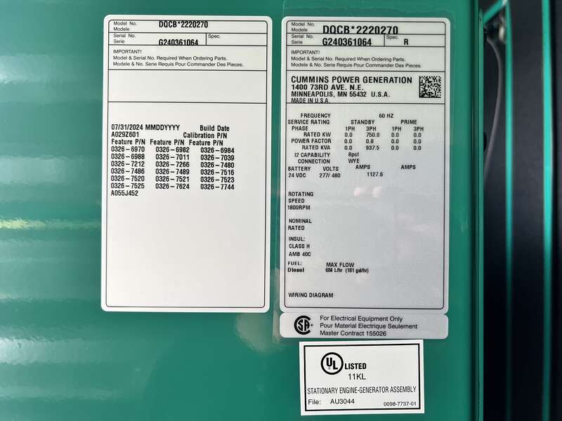 New Cummins DQCB QSK23-G7 Diesel Generator EPA Tier 2