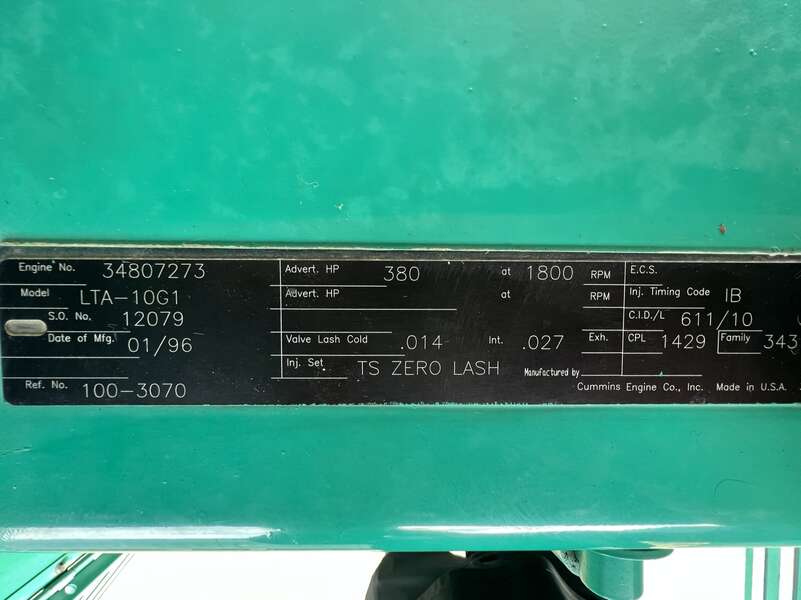Used Cummins DFAA LTA10-G1 Diesel Generator, 979 Hrs