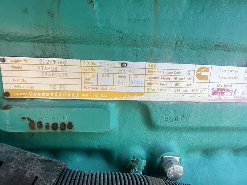 Used Cummins DFGB VTA28-G5 Diesel Generator, 556 Hrs