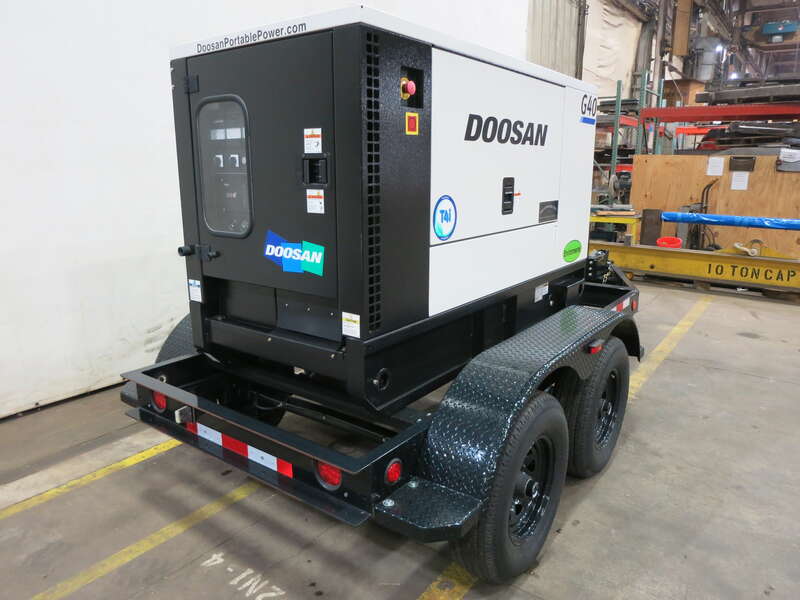 Used Doosan G40 Rental Grade Diesel Generator, 15 Hrs, EPA Tier 4i