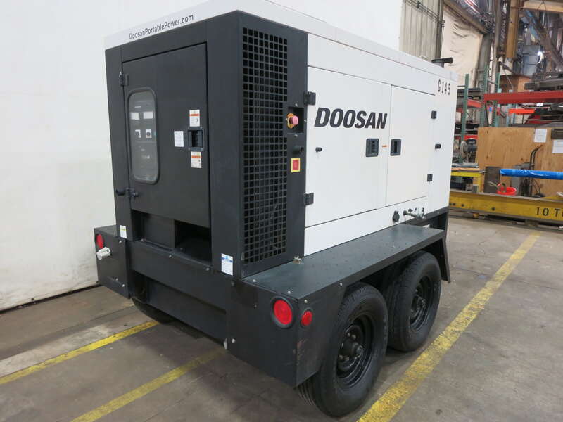 Used Doosan G145 John Deere 4045HF485 Rental Grade Diesel Generator 8757 Hrs EPA Tier 3