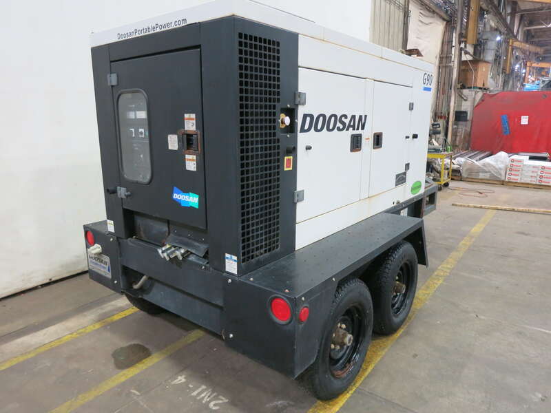 Used Doosan G90 Rental Grade Diesel Generator, 3240 Hrs, EPA Tier 3