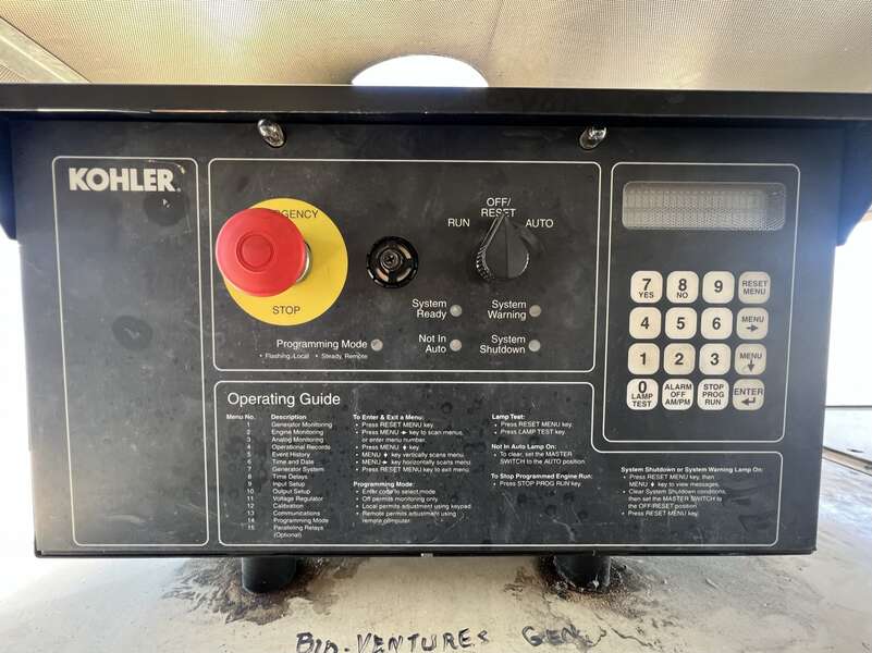 Used Kohler 600ROZD4 Diesel Generator, 209 Hrs