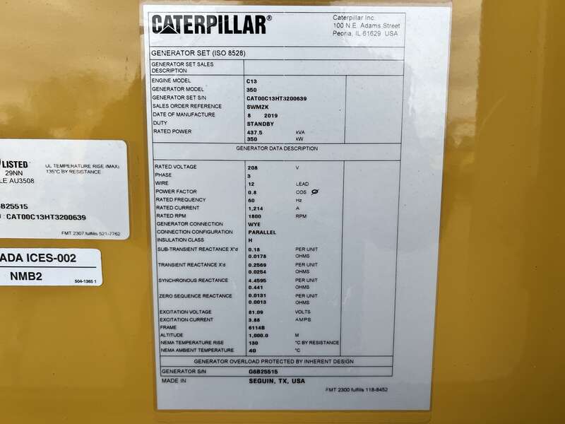 Used Caterpillar C13 Diesel Generator 27 Hrs EPA Tier 3