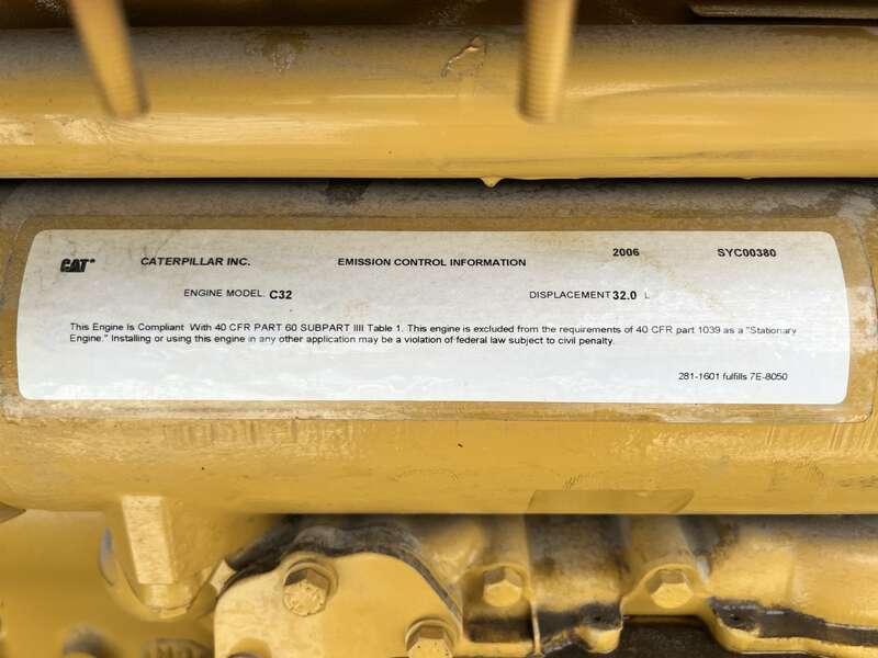 Used Caterpillar C32 Diesel Generator 319 Hrs EPA Tier 1