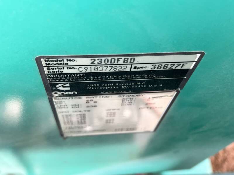 Used Cummins DFBD Diesel Generator, 720 Hrs