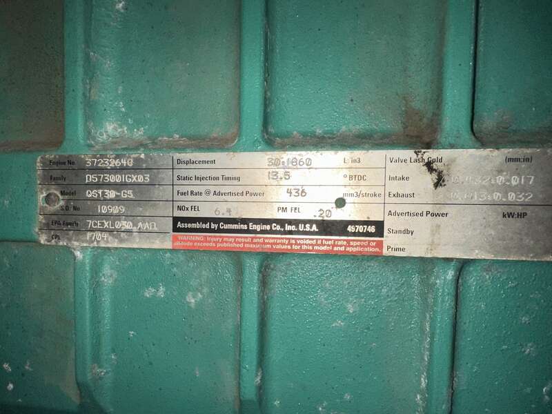Used Cummins DQFAD Diesel Generator 5138 Hrs, EPA Tier 2