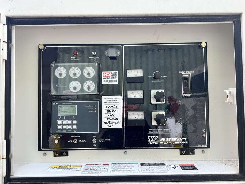 Used Multiquip DCA-70SSIU4F Rental Grade Diesel Generator, 9659 Hrs, EPA Tier 4F