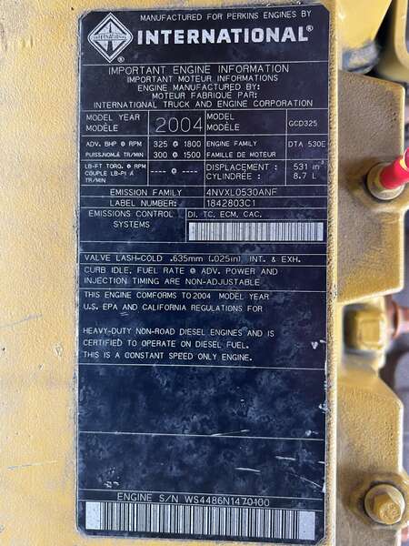 Used Caterpillar D150P6 Perkins GCD325 Diesel Generator 224 Hrs