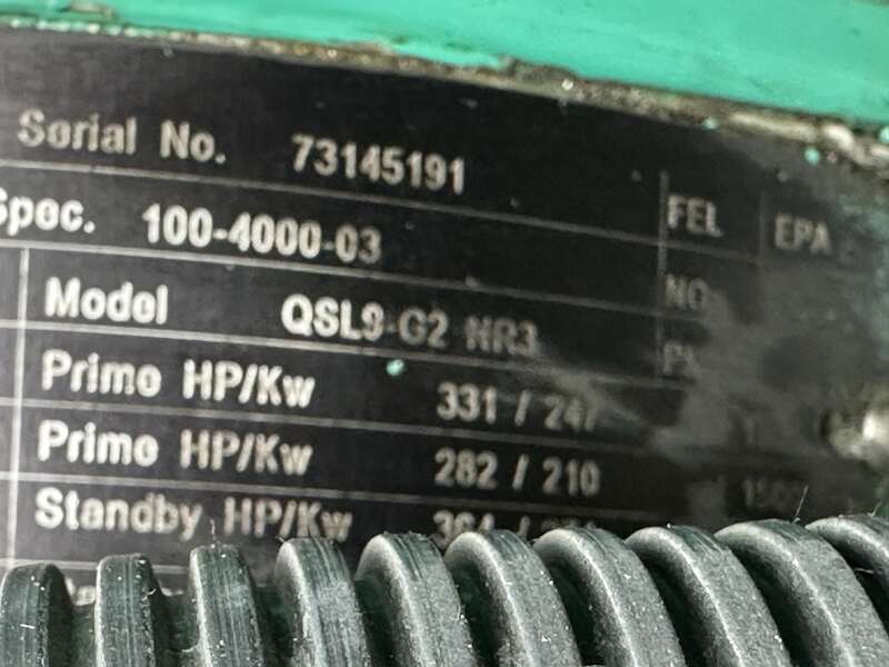 Used Cummins DSHAC QSL9-G2 NR3 Diesel Generator, 126 Hrs EPA Tier 3