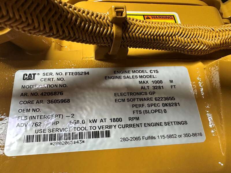 New Caterpillar C15 Diesel Generator 0 Hrs EPA Tier 2