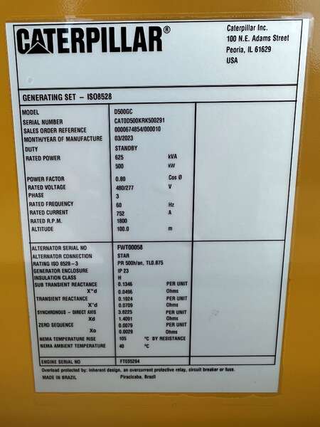 New Caterpillar C15 Diesel Generator 0 Hrs EPA Tier 2