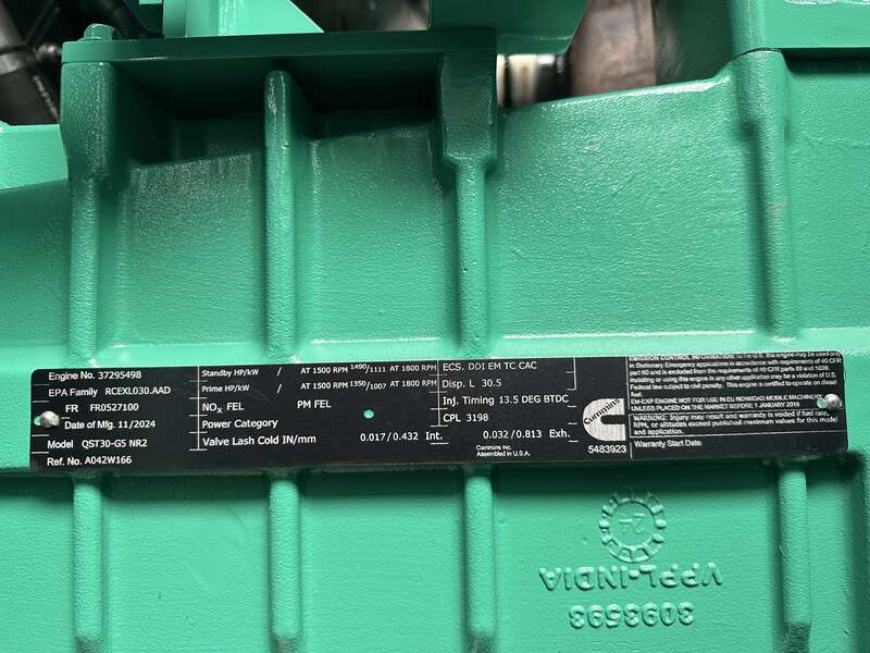 New Cummins DQFAD QST30-G5 NR2 Diesel Generator, EPA Tier 2