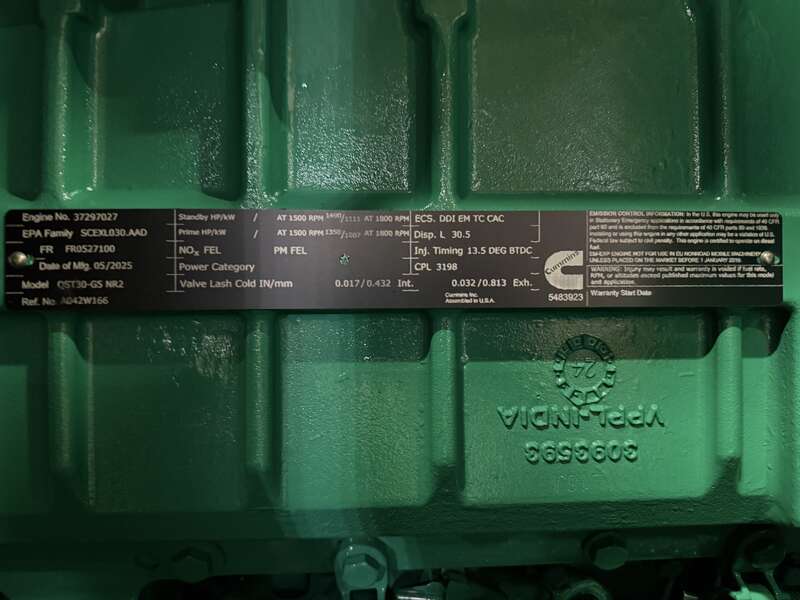 New Cummins DQFAD QST30-G5 NR2 Diesel Generator, EPA Tier 2