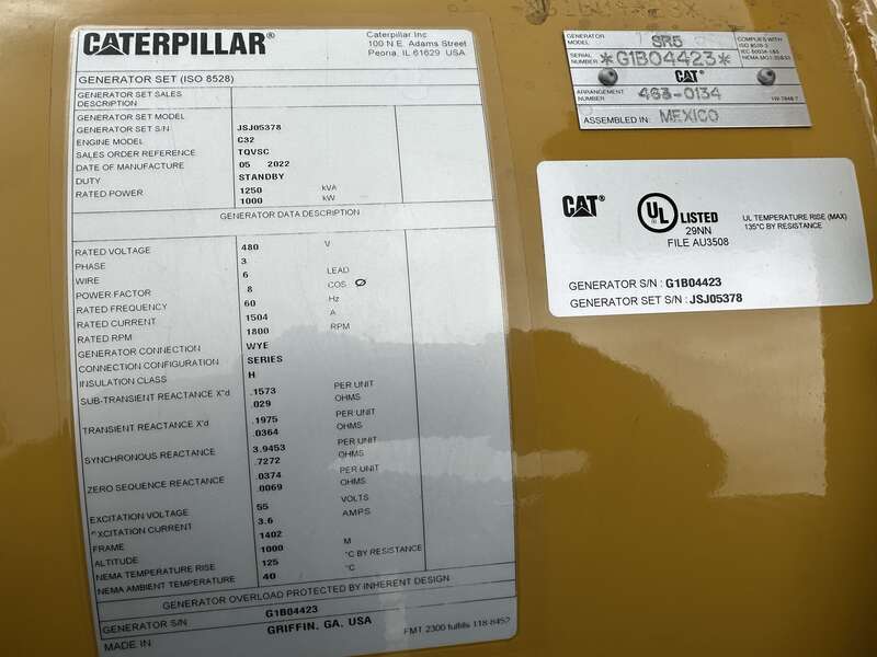 New Caterpillar C32 Diesel Generator 0 Hrs EPA Tier 2