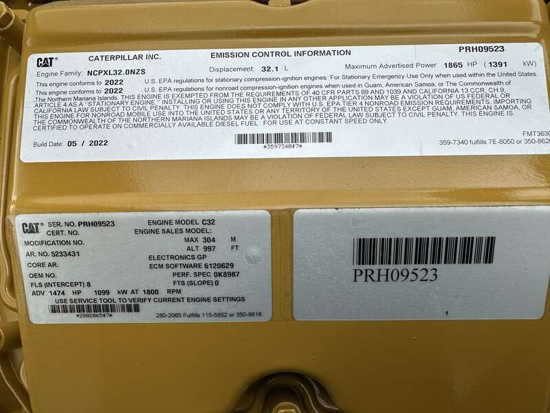 New Caterpillar C32 Diesel Generator 0 Hrs EPA Tier 2