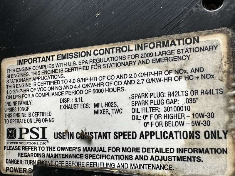 Used Kohler 80REZG Natural Gas / Propane Generator 436 Hrs EPA Certified