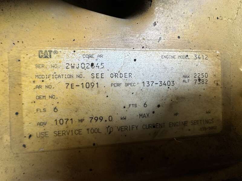 Used Caterpillar 3412 Portable Diesel Generator 10190 Hrs