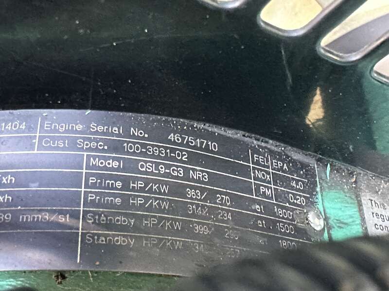 Used Cummins DQDAA Diesel Generator, 424 Hrs, EPA Tier 3