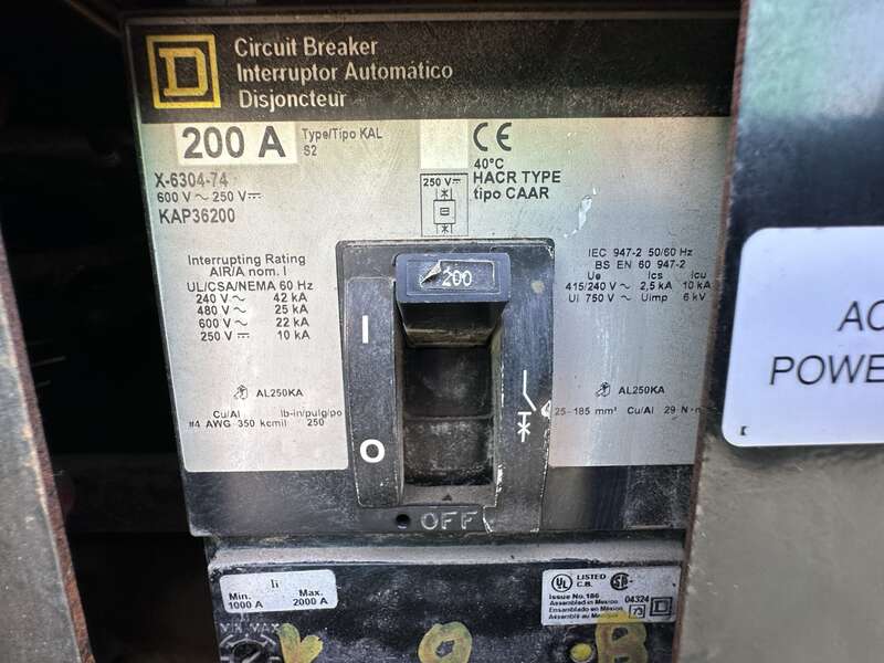 Used Kohler 125RZG Natural Gas Generator, 378 Hrs