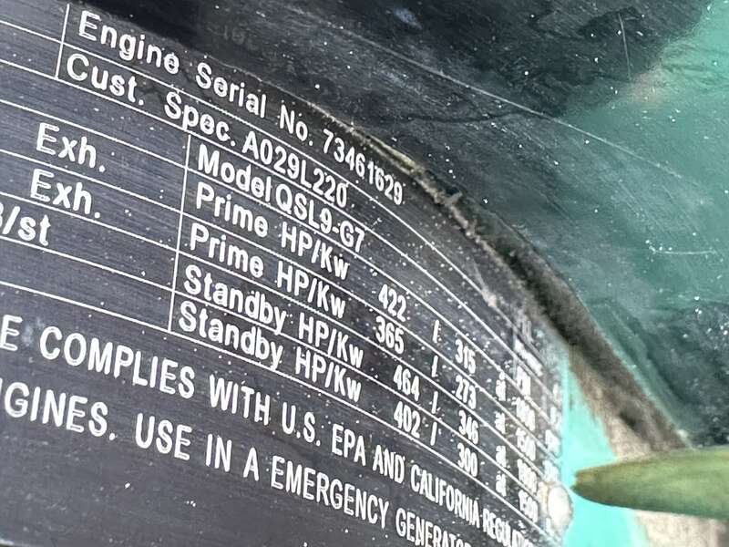 Used Cummins DQDAA QSL9-G3 NR3 Diesel Generator, 153 Hrs, EPA Tier 3