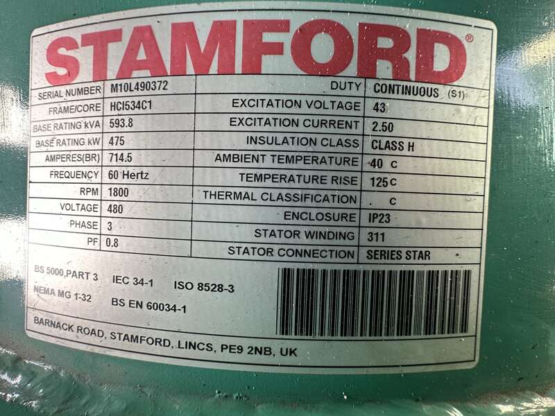 Used Cummins DFEH QSX15-G9 NR2 Diesel Generator 362 Hrs EPA Tier 2