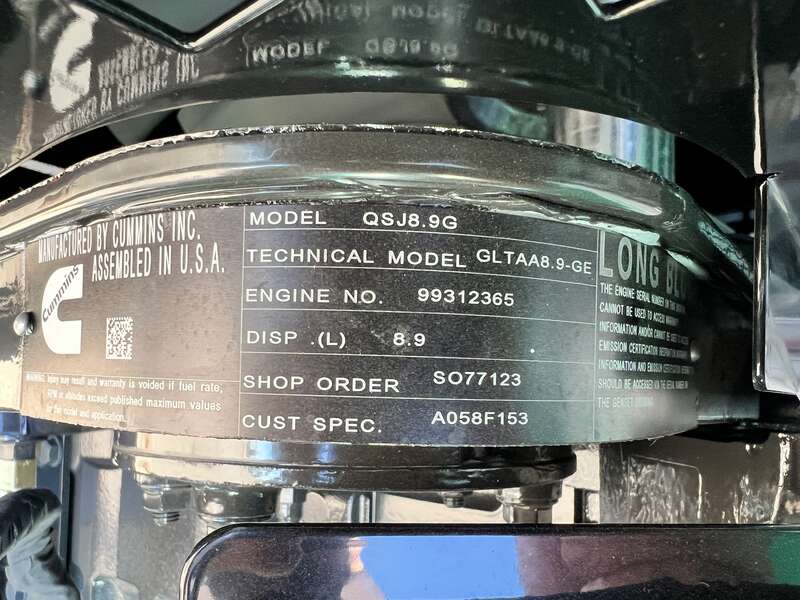 New Cummins C150N6 QSJ8.9G Natural Gas / Propane Generator, EPA Certified