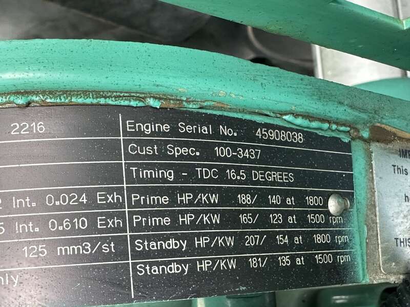 Used Cummins DGEA Diesel Generator, 182 Hrs