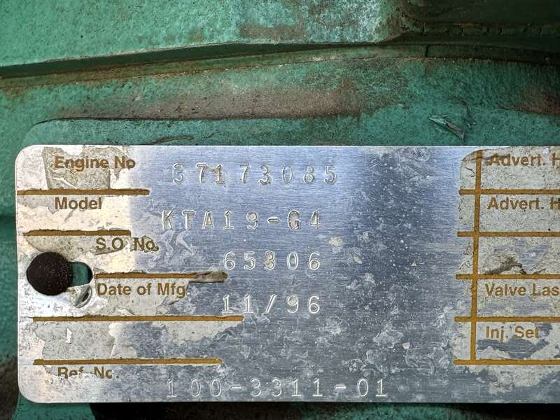 Used Cummins DFED KTA19-G4 Diesel Generator, 403 Hrs