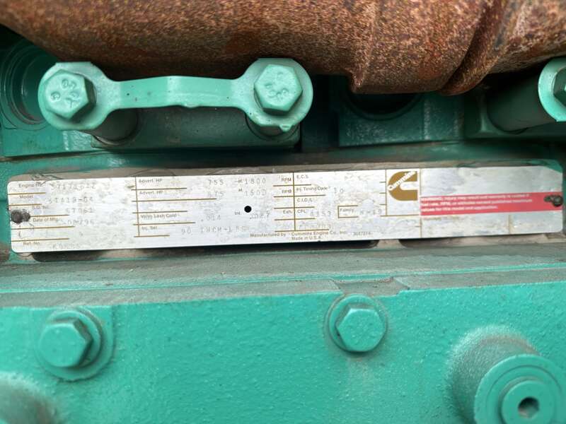 Used Cummins DFED KTA19-G4 Diesel Generator, 332 Hrs