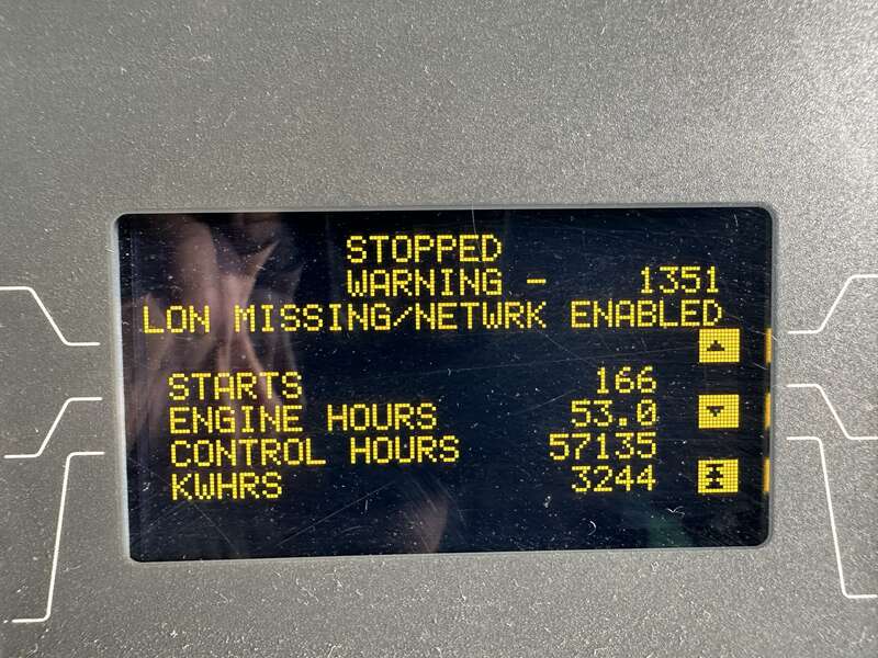 Used Cummins DFEK QSX15-G9 Diesel Generator, 53 Hrs