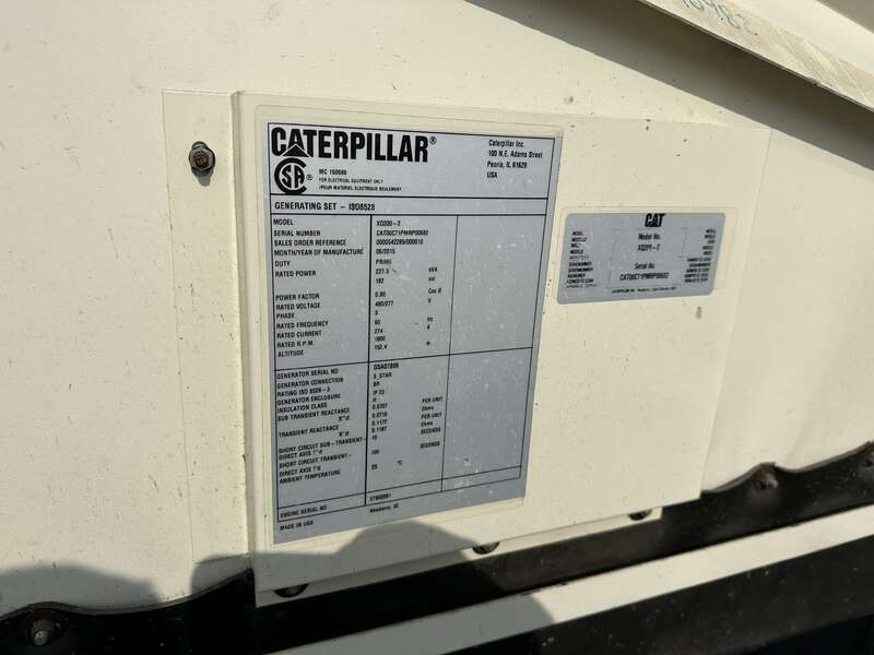 Used Caterpillar XQ200 C7.1 Rental Grade Diesel Generator, 8345 Hrs, EPA Tier 4i