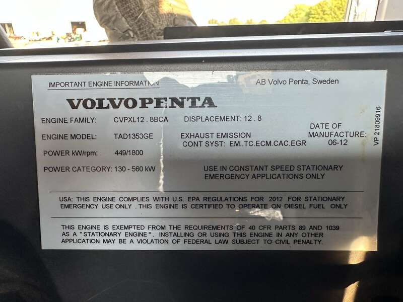 Used Generac SD0400 Diesel Generator, 391 Hrs, EPA Tier 3