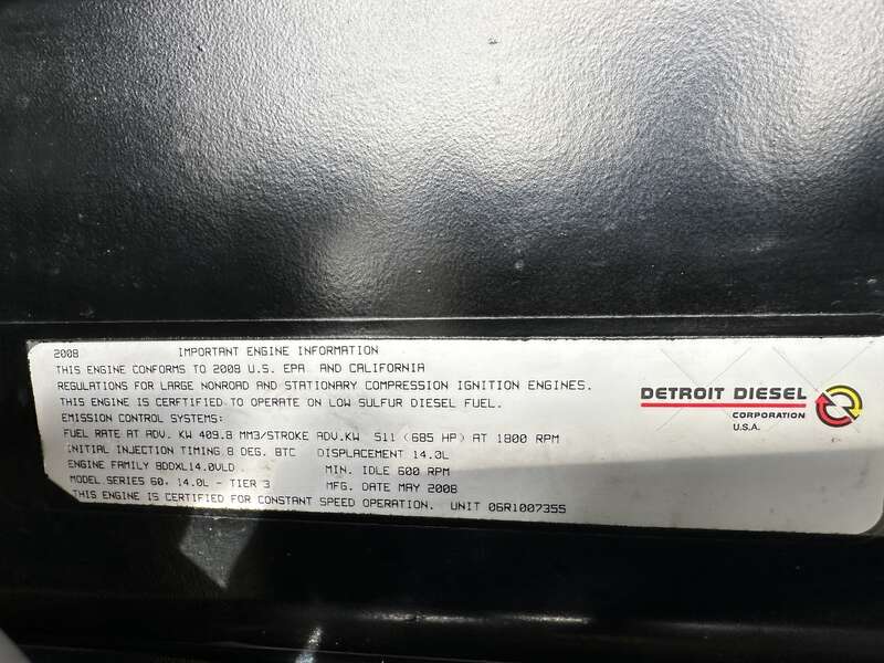 Used Kohler450REOZDD Detroit Diesel Series 60 14L  Diesel Generator, 707 Hrs, EPA Tier 3