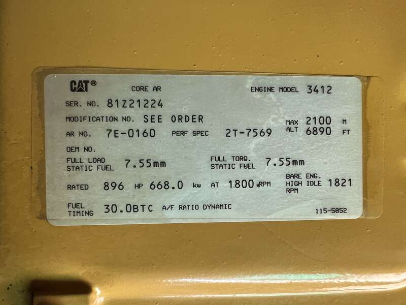 Used Caterpillar 3412 Diesel Generator, 664 Hrs