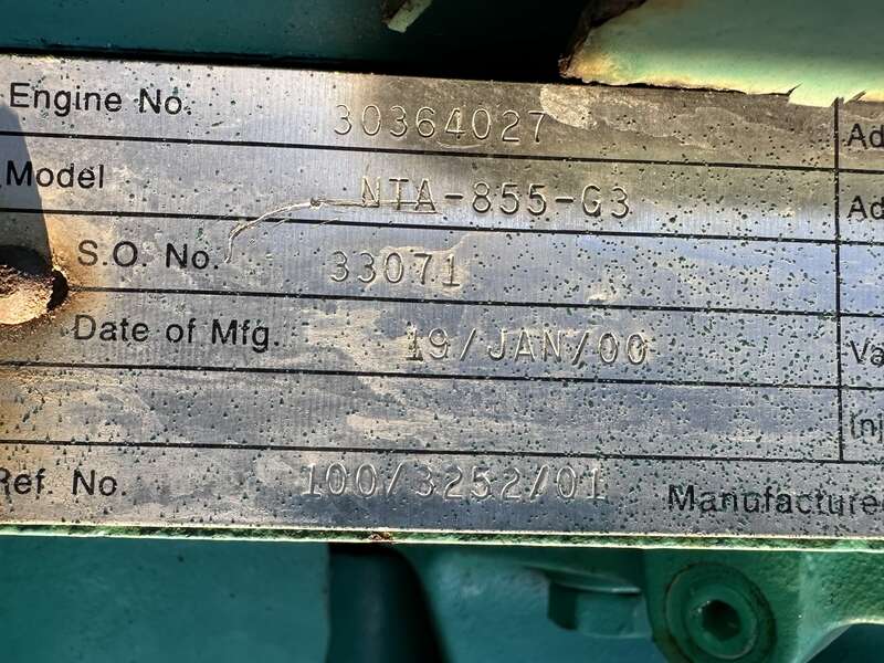 Used Cummins 350DFCC NTA-855-G3 Diesel Generator, 646 Hrs