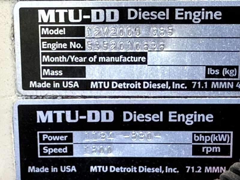 Used Kohler 800REOZDE Diesel Generator, 285 Hrs, EPA Tier 2
