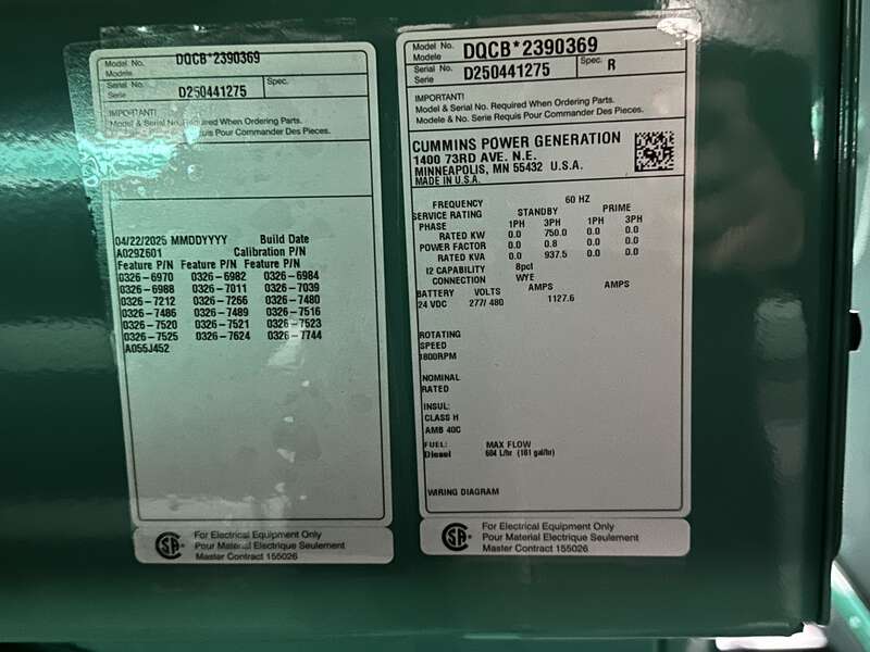 New Cummins DQCB QSK23-G7 Diesel Generator EPA Tier 2