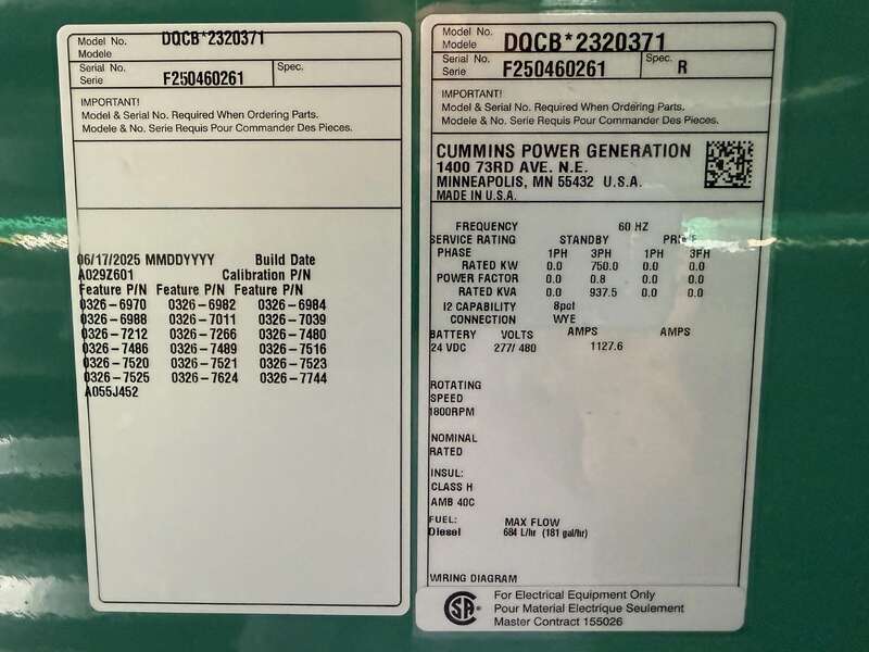 New Cummins DQCB QSK23-G7 Diesel Generator EPA Tier 2                            
