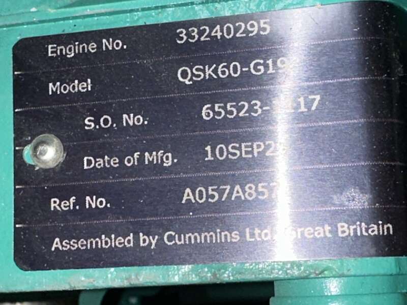 New Cummins DQKAN QSK60-G19  Diesel Generator, EPA Tier 2                            