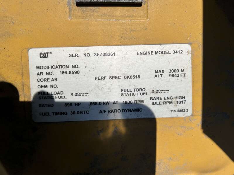 Used Caterpillar 3412 Diesel Generator, 790 Hrs