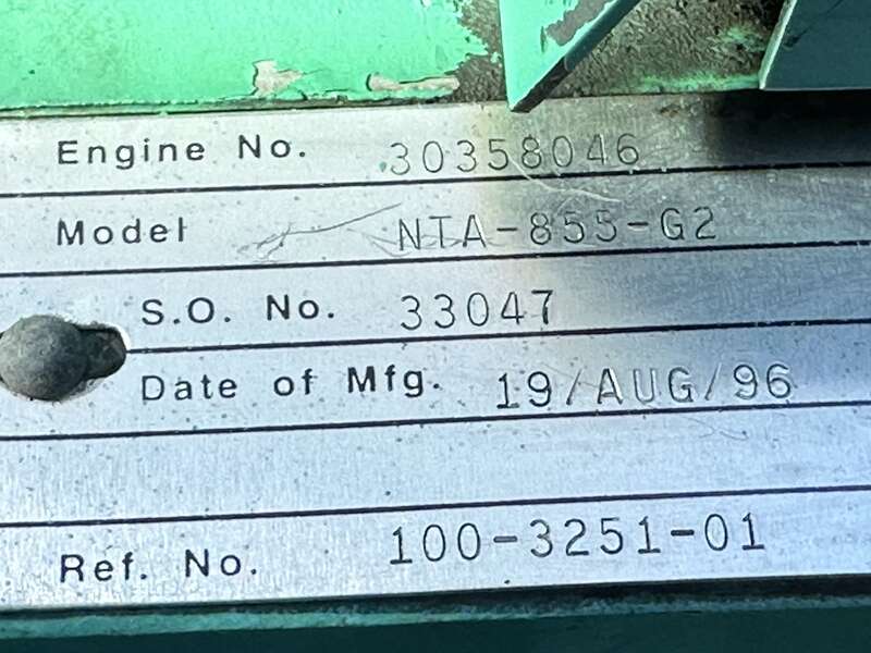 Used Cummins DFCB NTA-855-G2 Diesel Generator, 1013 Hrs