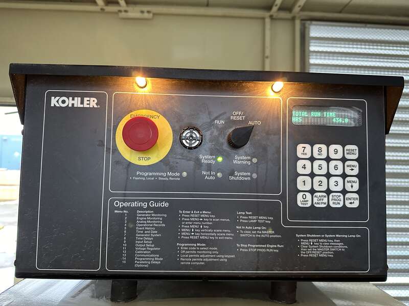 Used Kohler 900REOZDD Diesel Generator, 434 Hrs, EPA Tier 2
