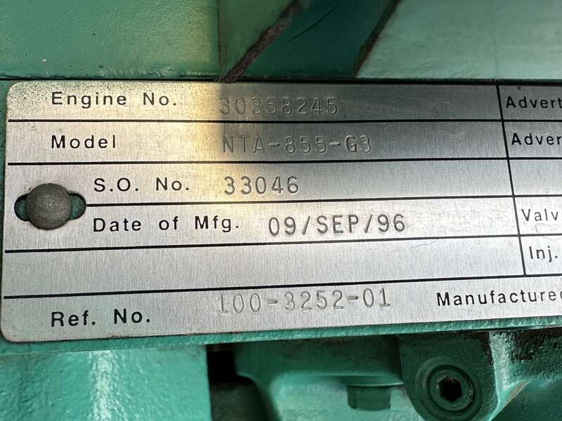 Used Cummins 350DFCC NTA-855-G3 Diesel Generator, 323 Hrs