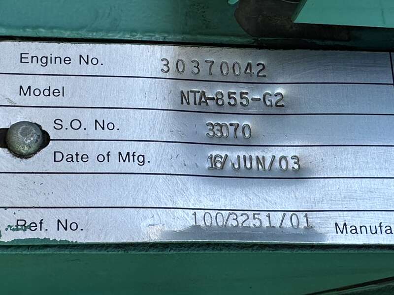 Used Cummins DFCB NTA-855-G2 Diesel Generator, 735 Hrs